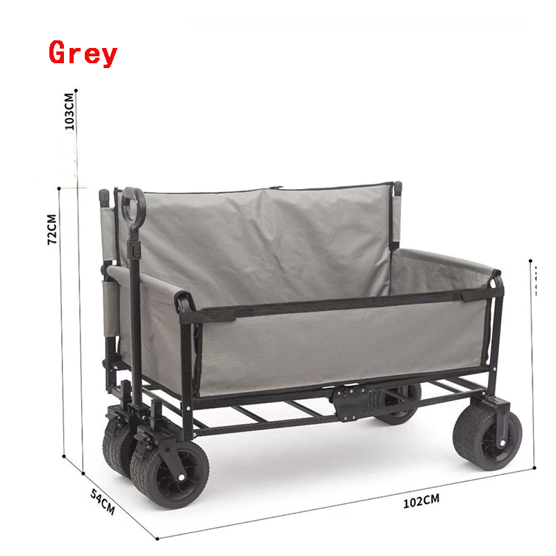 Chariot Pliable Shopping En Tissu Oxford 600D - Avec Roues, Tube Acier, Léger (915g) - Pour Marché, Voyage, Camping