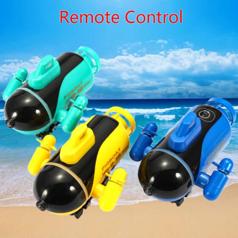 Racing Submarine Boat with Led Light Mini Remote Control Toy Yellow