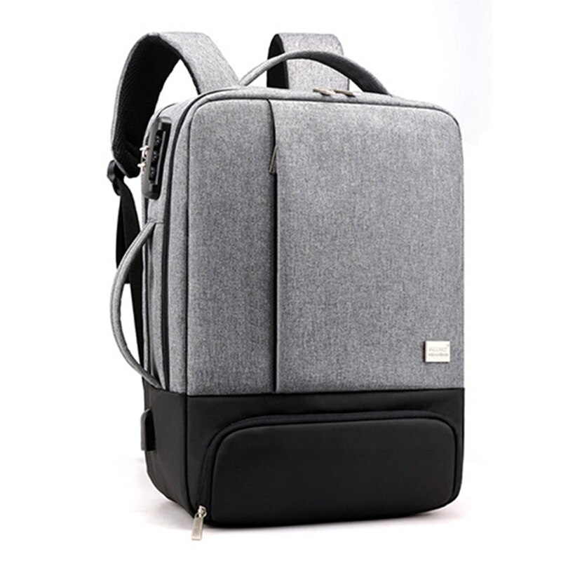 SHUJIN Herren Rucksack Laptop Rucksäcke 17 Zoll 15.6 ''Anti Diebstahl Männlichen Notebook Reise Zurück Pack Büro Frauen Reise Rucksack: Grau