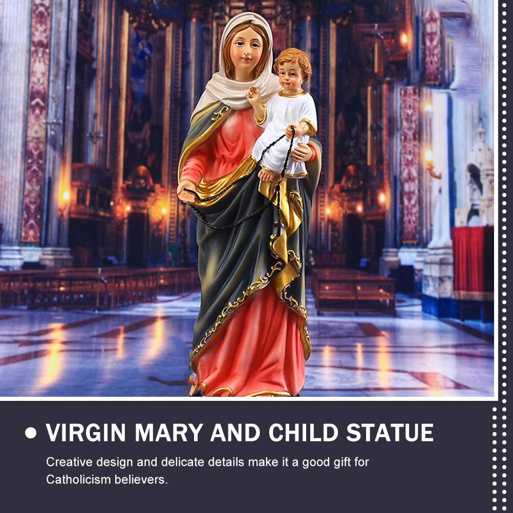 Maagd Maria En Kind Standbeeld Hars Madonna Ornament Kerk Desktop Decor