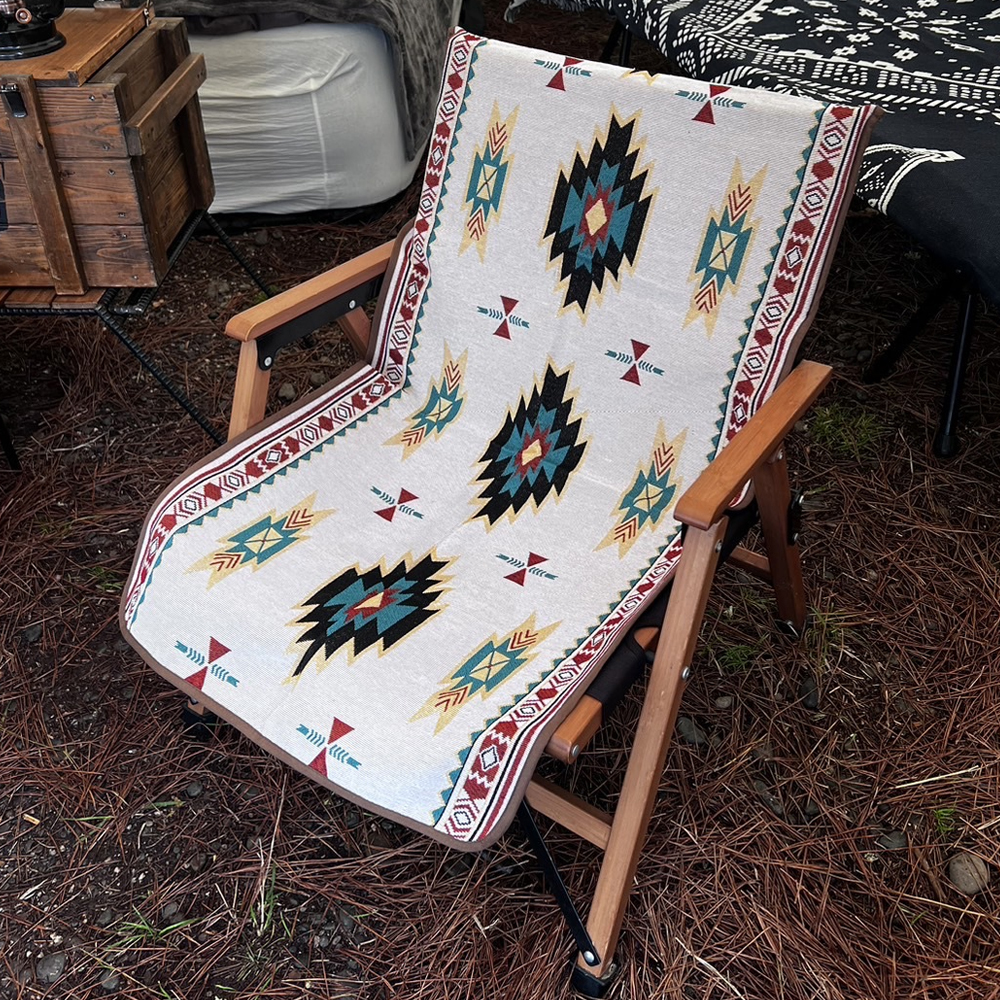 draussen Camping Tragbare Ethno-Stil Bohemia Decke Stuhlbezug: Gold