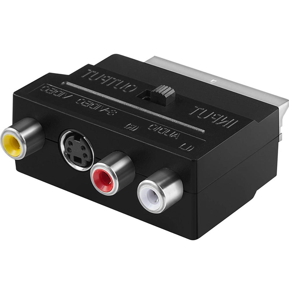Scart to 3 RCA S-Video Adapter Composite RCA SVHS S-Video AV TV Audio Converter for Video DVD Recorder TV Television Projector
