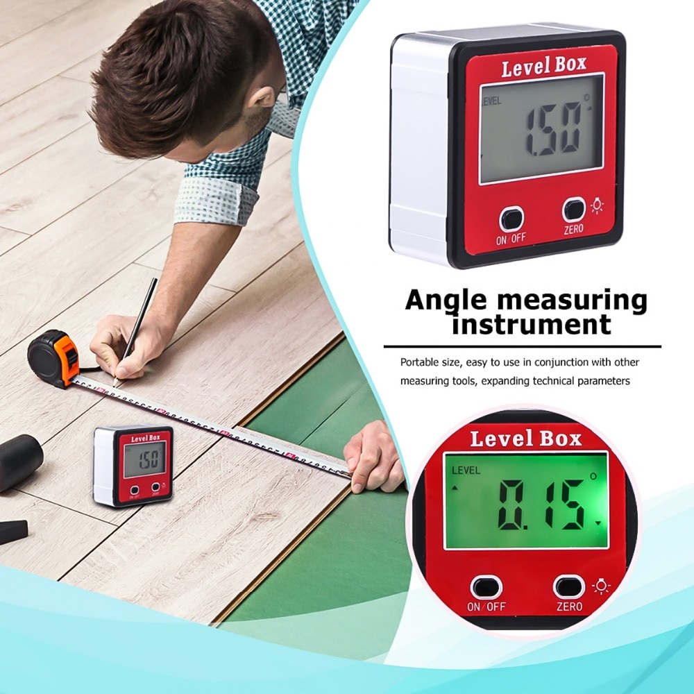 2-Key Digital Protractor Inclinometer Angle Finder Meter Digital Angle Gauge Electronic Protractor Level Box With Magnetic Base