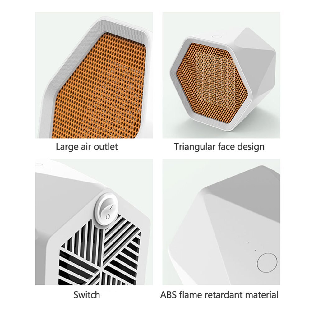Mini Hexagonal Desktop Heater PTC Ceramic Heating Household Office Desk Portable Electric Heater Low Noise