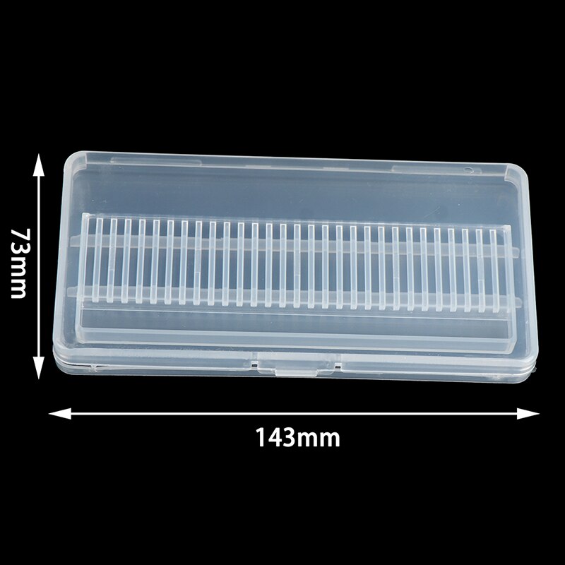 30 Holes Plastic Nail Drill Bit Storage Box Empty Stand Holder Container