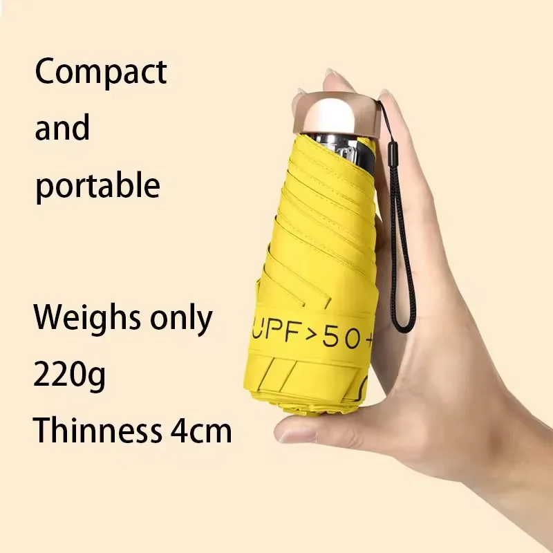 Mini Sonnenschirm kleine Tasche Regen Reises chirm Vinyl Falt schirm UV-Schutz Sonnenschutz Tasche Sonnenschirm Kapsel