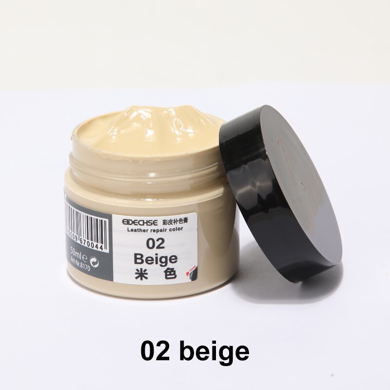 Kit de réparation du cuir, pâte de couleur complémentaire, trous de chaussures, fissures, rayures, vernis, soins de peinture: 02