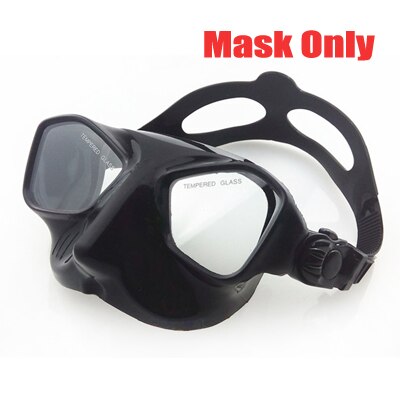 Top dykning gear lav volumen spearfishing maske og fleksibel silikone snorkel dykningssæt sort snorkel maske sæt til voksen: Maske