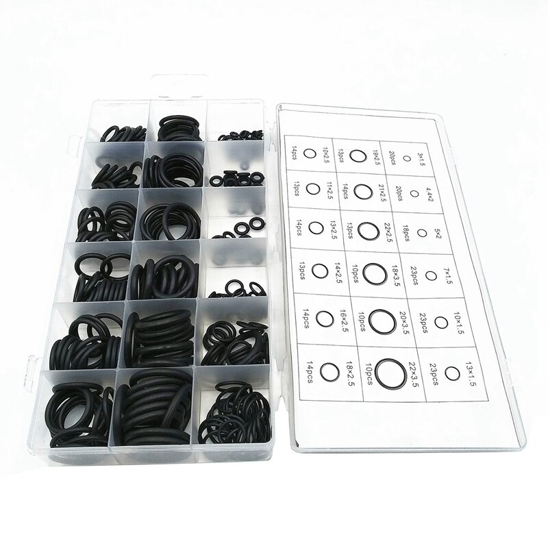 279 Pcs Rubber O-Ring Gasket Ring Assortment Kits Thickness 1.5mm 2.5mm 3.5mm