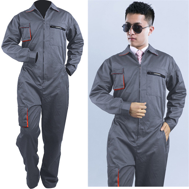 Monos De Trabajo para Hombre, uniformes De cuello levantado, ropa mecánica, Siameses, cintura elástica, Overol De Trabajo: S / Plata