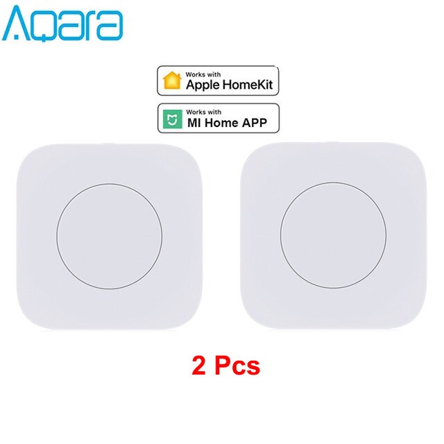 Aqara Smart Wireless Switch Smart Remote Control One Key Control Aqara Intelligent Application Home Security App Control: 2pcs wireless switch