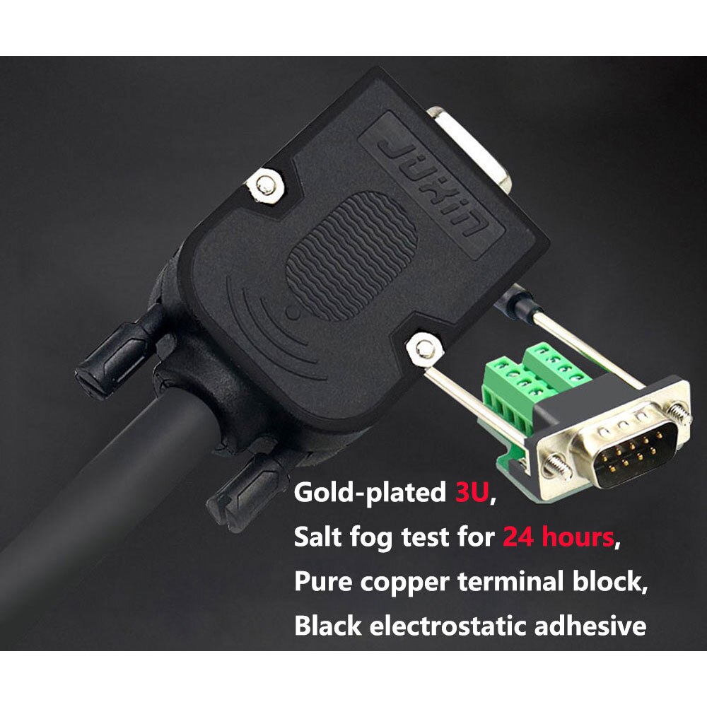 DB9 Welding-free Male Plug Female Socket Screw Lock Shell Kit RS232 9 Pin Serial Port Connector 485 422 Interface D-Sub9 Adapter
