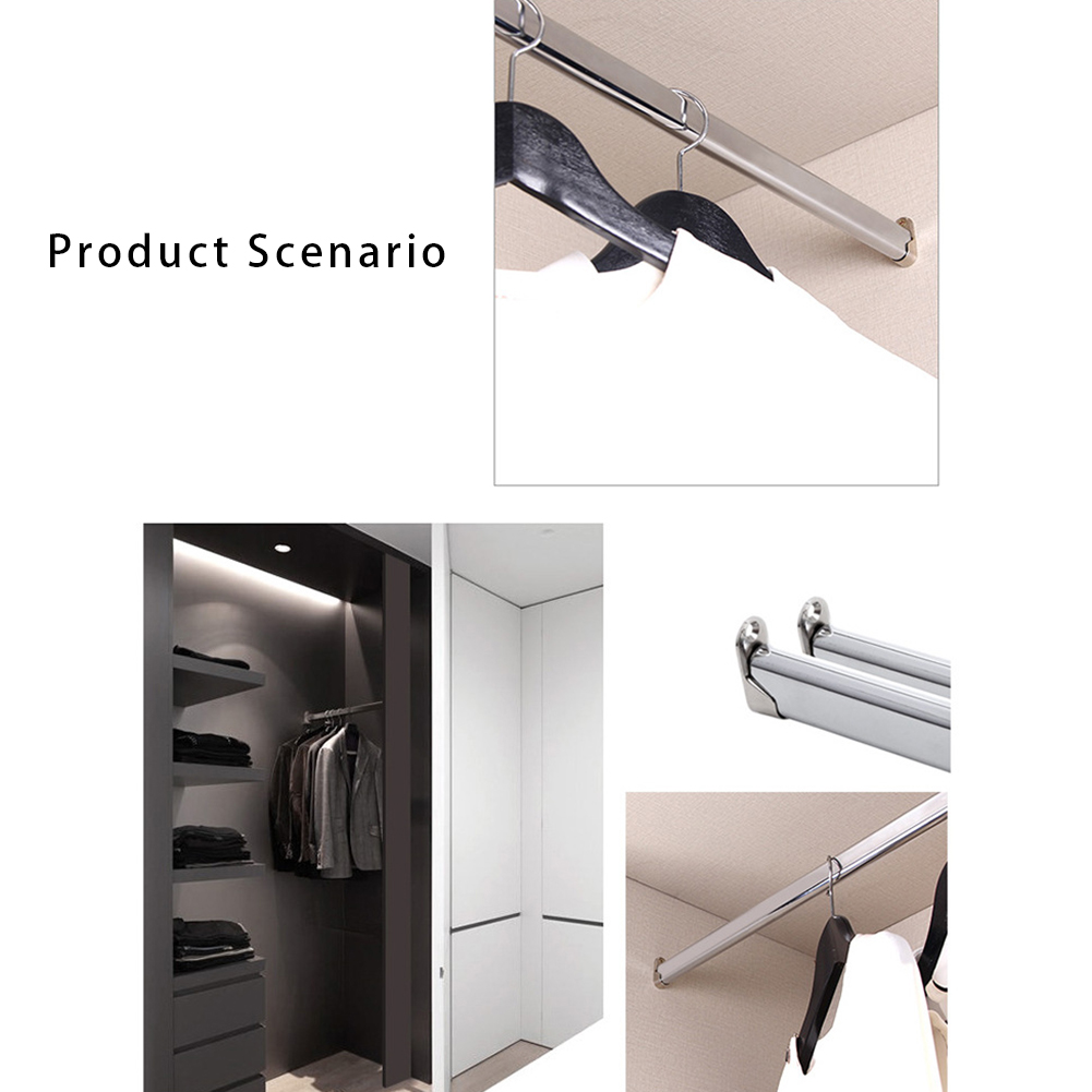 2/4/8 STUKS Garderobe Kleding Buis Ondersteuning Kast Staaf Paal Eindbeugel Verdikking Houder Kast Hardware Meubelaccessoires