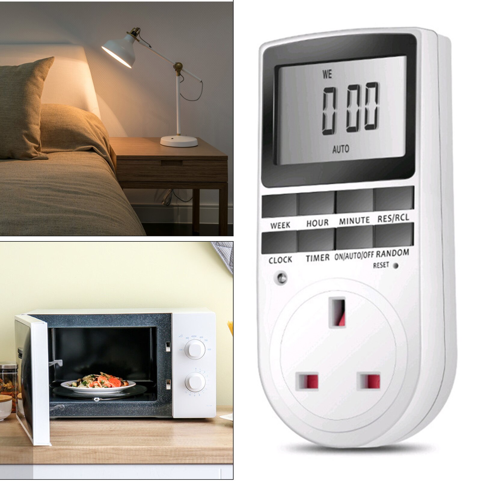 7 Day Digital Outlet Timer with Big Display Screen Programmable Easy to Set Socket Timer for Electrical Outlets Lights -