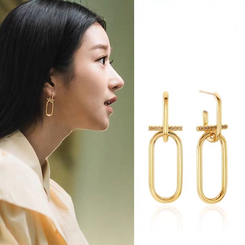 Trendy Gold Color Square Alloy Earrings For Women Unique Geometric Statement Earrings Party Jewelry Wedding Accessories