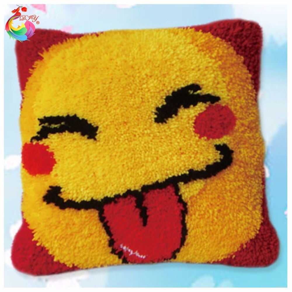 3D DIY Handwerken Haken Kleed Kits Handgemaakte Borduurwerk Onvoltooide Kussensloop Klink Haak Kussen Kits Kus Gezicht 2562