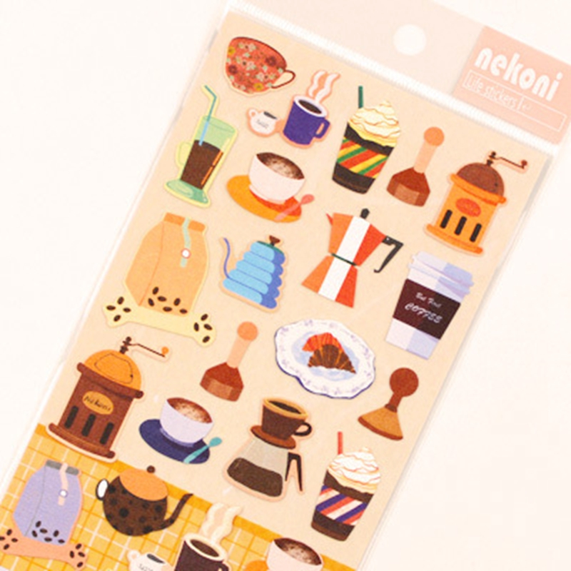 Scrapbooking Journal Stickers for Diary Photo Album Decoration Coffee Bread Fruit Sticker Aesthetic DIY Hobby Craft Supplies