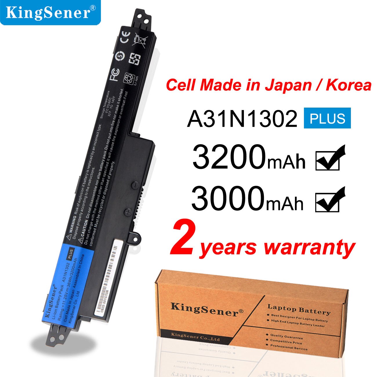 Kingsener Korea Mobiele A31N1302 Batterij Voor Asus Vivobook X200CA X200MA X200M X200LA F200CA X200CA R200CA 11.6 &quot;A31LMH2 A31LM9H