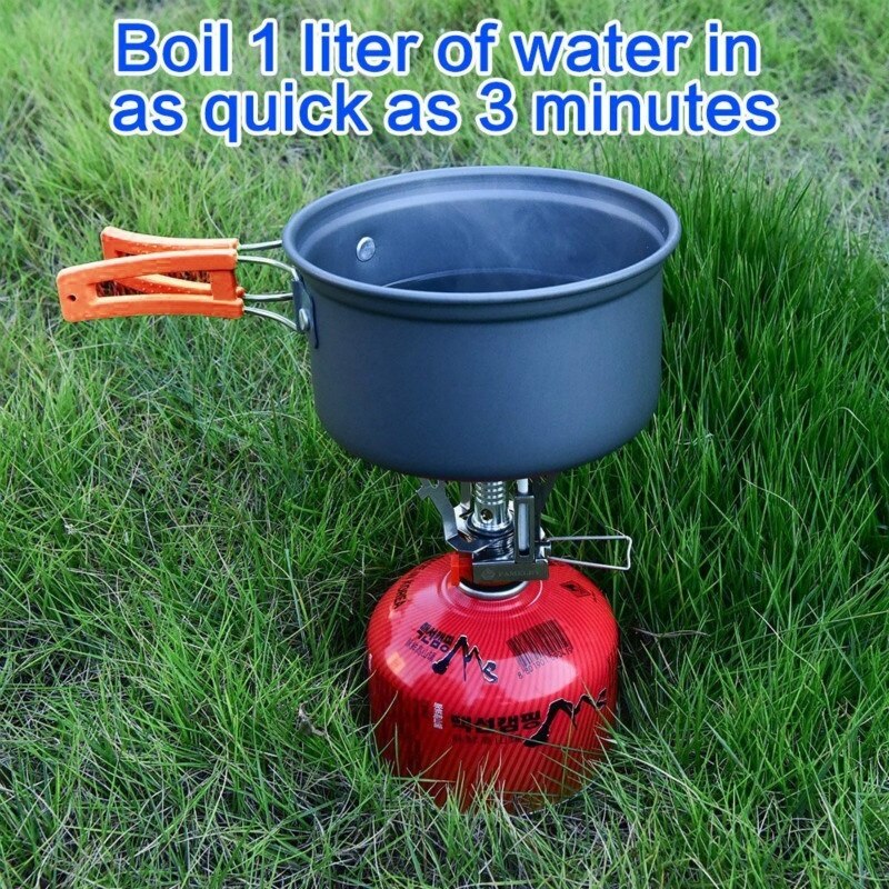 Batterie de cuisine de camping, gamelle, réchaud de camping, équipement de randonnée, sac de randonnée en plein air, équipement de cuisine, casserole durable, poêle, bols