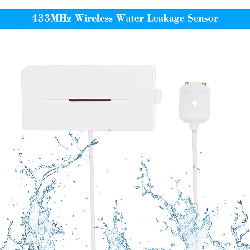 433 Mhz Smart Draadloze Waterlek Sensor Flood Intrusion Detector Alert Water Niveau Overloop Alarm Herinnering Home Security