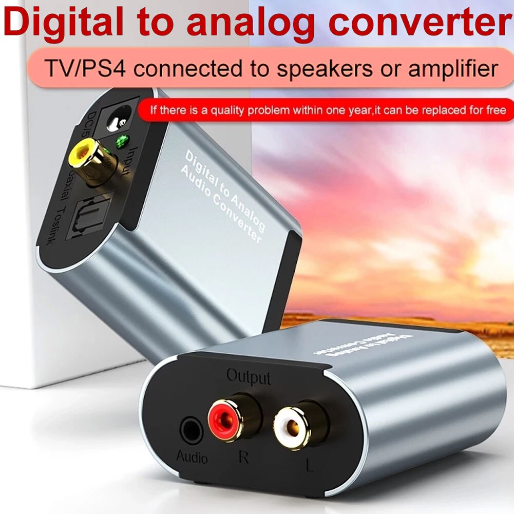 Portable Optische Digitale Stereo Audio Spdif Toslink Coaxiale Signaal Naar Analoog Converter Dac Jack Rca Versterker Decoder Adapter