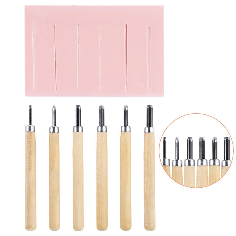 21 Pieces Block Printing Starter Tool Kit Rubber Stamp Making Kit With Stamp Block, For Stamp Carving And Printmaking