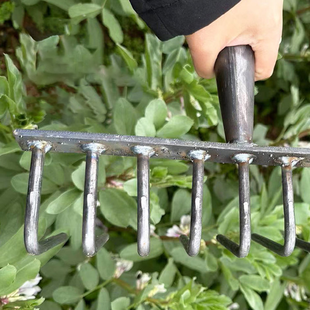 Unkraut Hacke Rechen 4/7/9/12 Zähne Farm Tool Unkraut Vertiku tierer Artefakt landwirtschaft liche Nagel Egge Kohlenstoffs tahl Gartenarbeit auch Unkraut