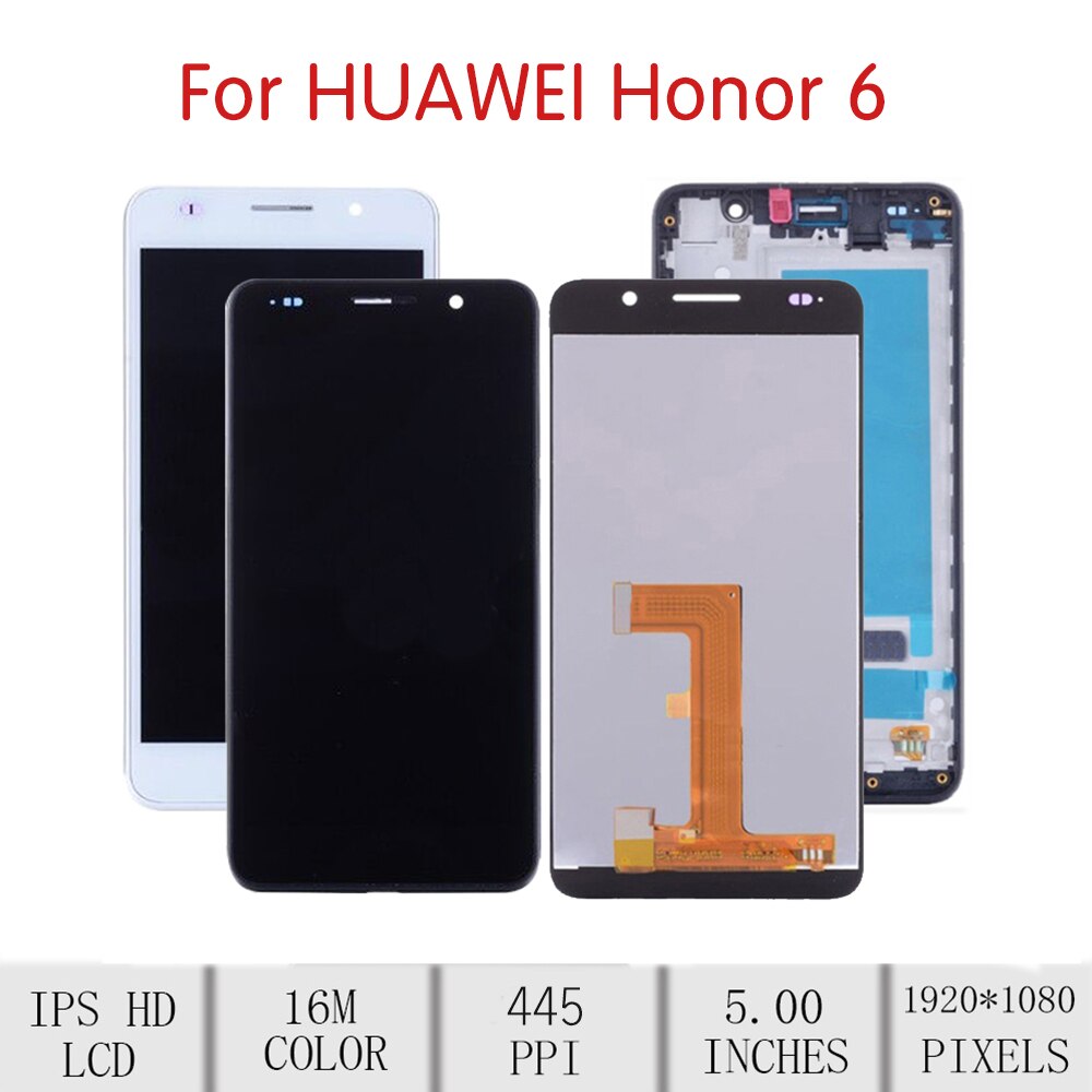 5.0 "Scherm Voor Huawei Honor 6 Lcd Touch Screen Digitizer Vergadering Voor Huawei Honor 6 Display Met Frame Vervanging h60-L02 L12