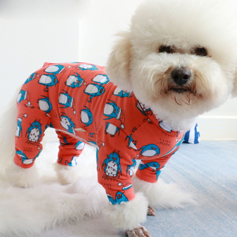 Mono fino para perro mascota, ropa 100% de algodón para cachorro, mono protector para el vientre, pijama de manga larga para perros pequeños, sudadera para Chihuahua