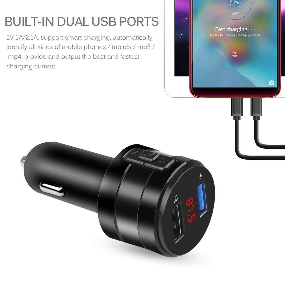 Kebidu freisprecheinrichtung bluetooth 4.2 fm sender modulator autoladegerät 3.1a dual-usb-adapter auto  mp3- player drahtloser audioempfänger