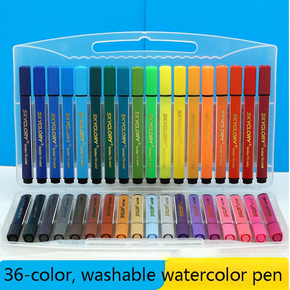 12/18/24/36 Color Watercolor Pen Set Washable Children Mark Painting Cute Kids Drawing Pens Art Supplies