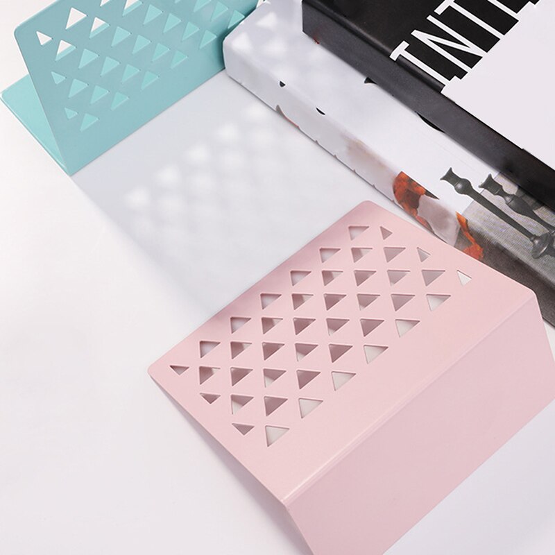1pcs Metal Hollow Book Stand Library Bookends Supports Office School Supplies NC99