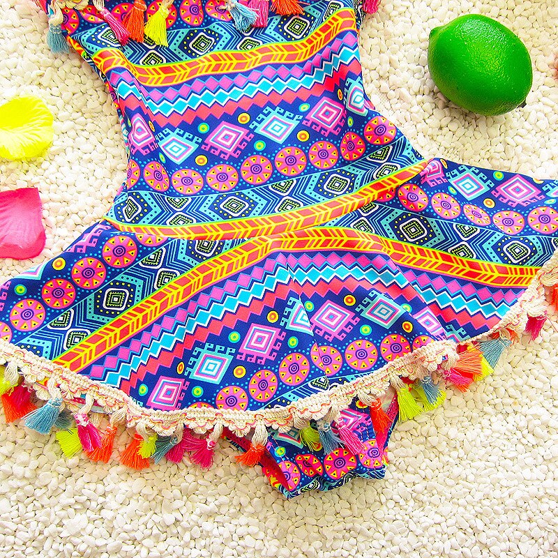 2-8y baby pige badetøj et stykke svømmetøj print sommer koreansk stil børn badedragt børn badedragter piger strand kjole