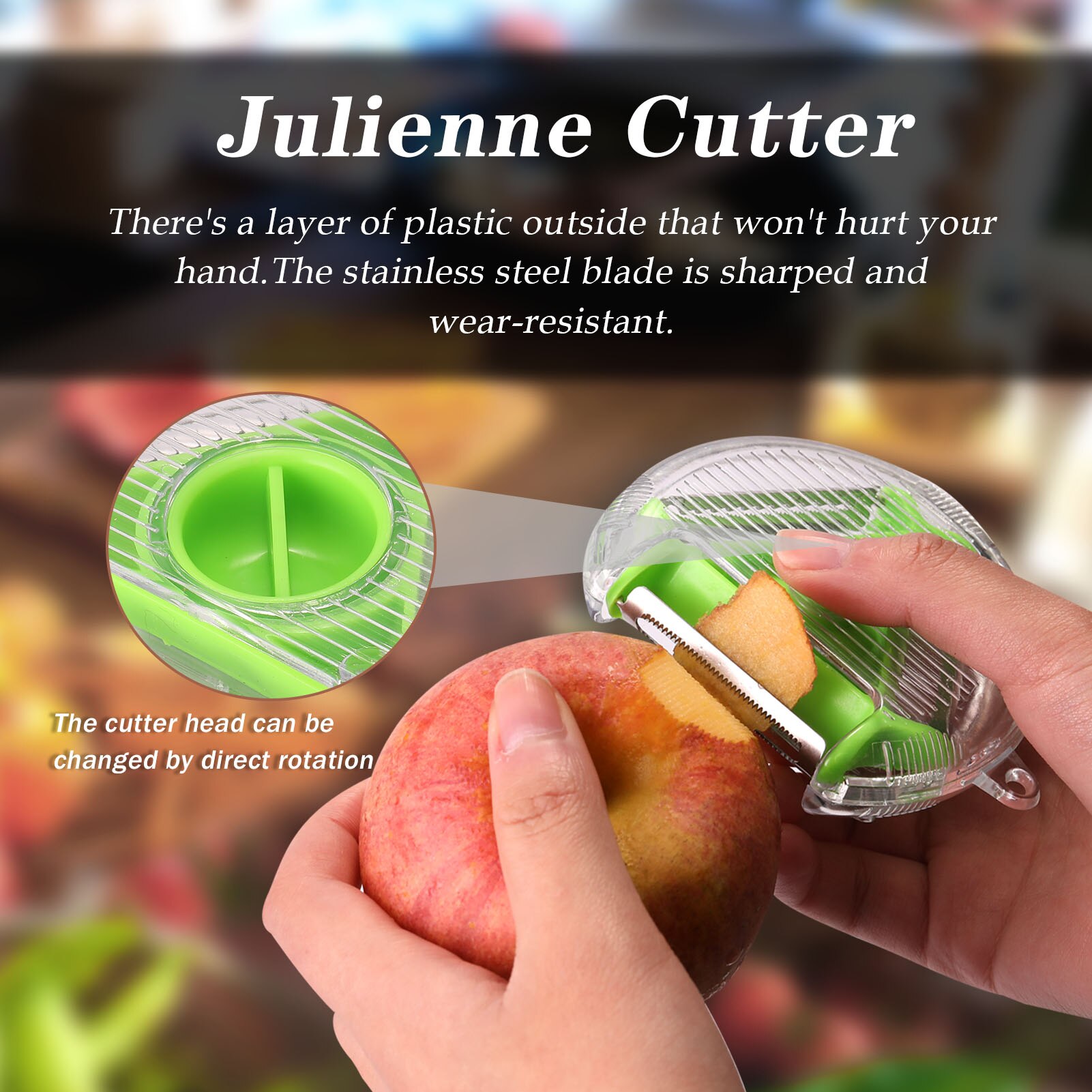 Stainless Steel Peeler Shredder Julienne Cutter Multi Peel Blade Kitchen Tool Multi-function Rotary Paring Peeler