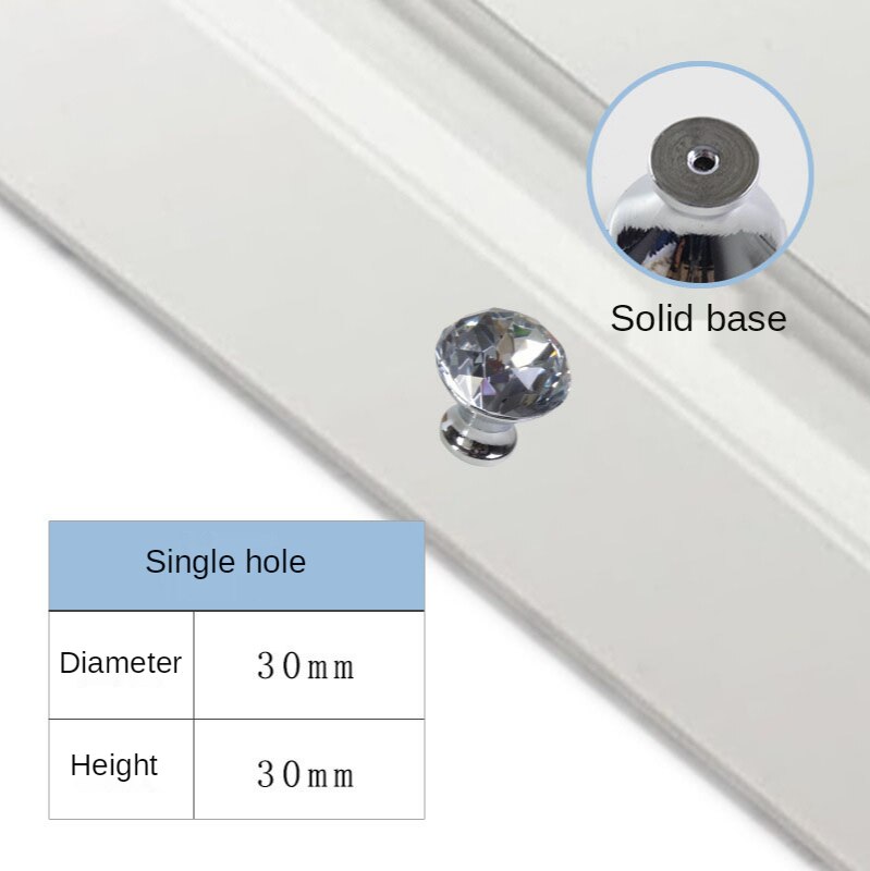Tiradores de cristal de diamante para muebles, manijas de puerta de armario, cajón, perilla de puerta de armario, Hardware: E
