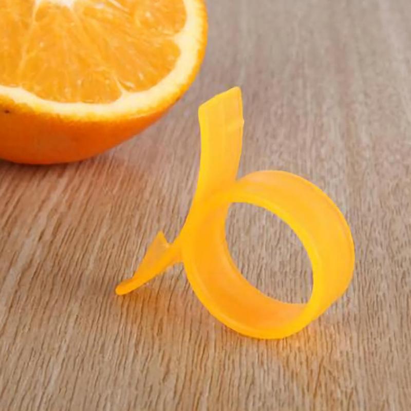 5 stk/sæt ringskræller fingerform citroner appelsin citrus køkkenåbner ring hurtigt skræller stripper appelsin værktøj