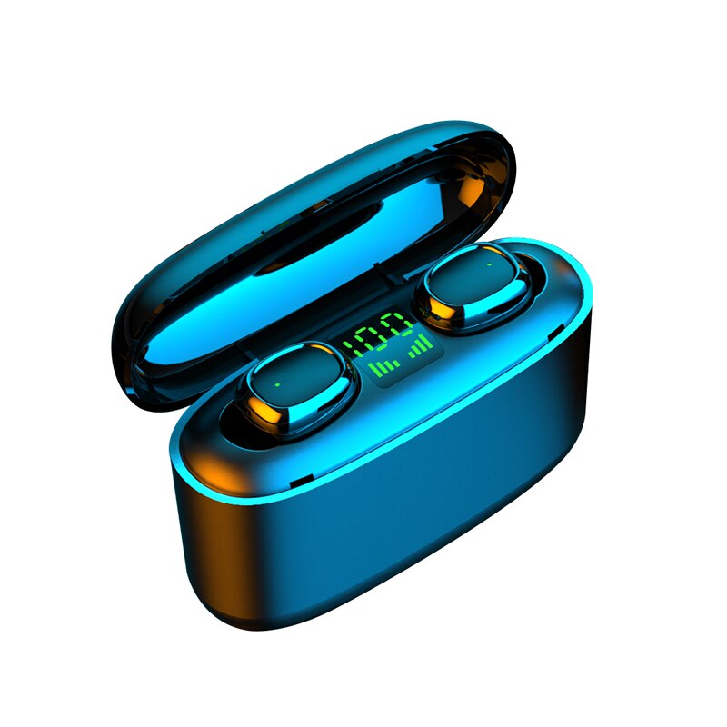 G5s bluetooth 5.0 oordopjes draadloze hoofdtelefoon met microfoon 3500 mah opladen ipx 7 waterdichte oordopjes headsets voor ios android: G5s led zwart