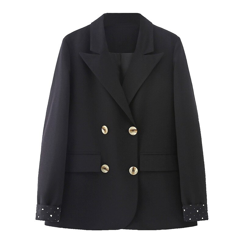 Plus size 5xl dame kjole jakkesæt langærmet blazer sæt smart blazer med slynge kjole streetwear løs prikket slynge jakkesæt coa