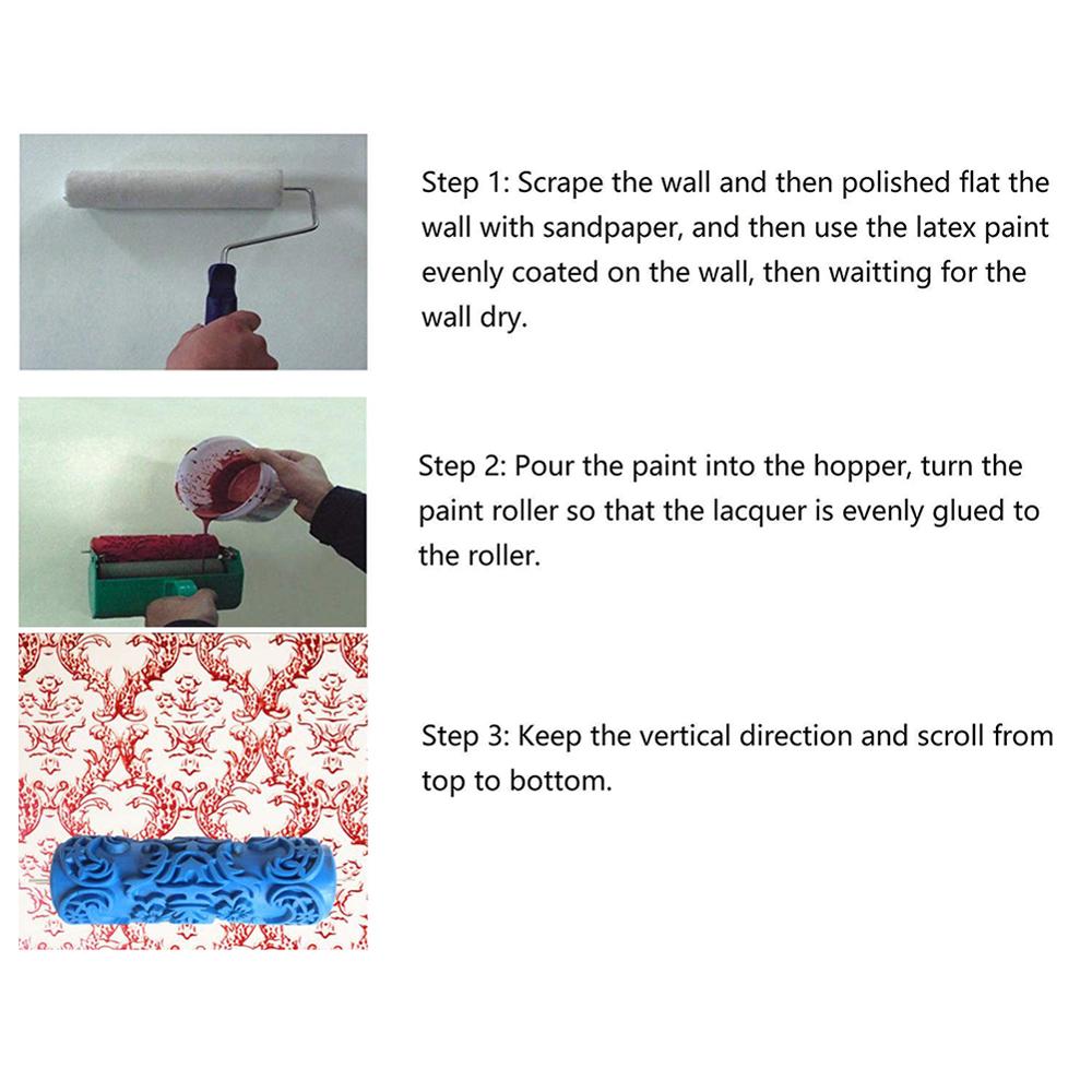 5 inch Flowers Pattern Paint Roller Wall Decoration Roller Art Brush Tool Liquid Wallpaper Roller Printing Machine Beauty