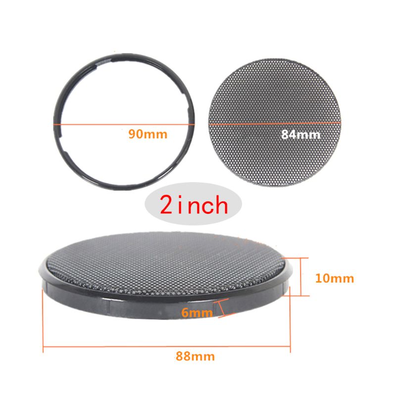 Rejilla negra para altavoces de coche, cubierta protectora de bocina redonda de malla, carcasa circular, red decorativa, bricolaje, 1/2/3/4/5/6 pulgadas, W91A