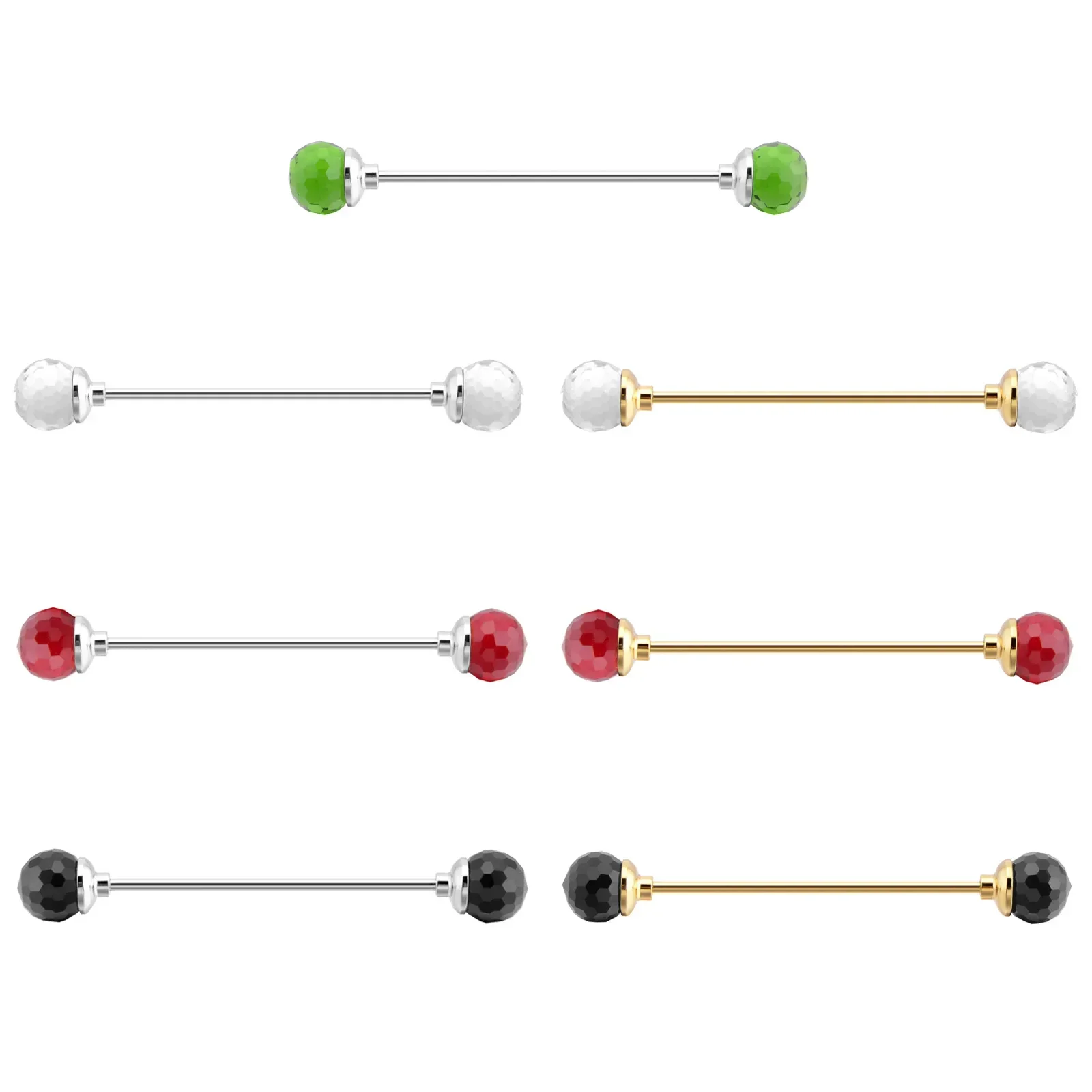 Épingle de col tendance pour hommes, chemise ronde à multiples facettes, trou de boule de cristal, épingles de collier, accessoires d&#39;affaires, peut dévisser