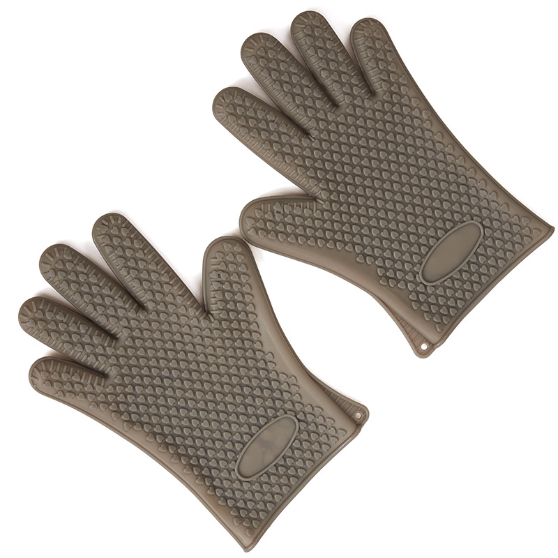 Insulated Anti-scalding Oven Silicone Gloves Can Be Used in Microwave Ovens and Baking Ovens: Rose Red