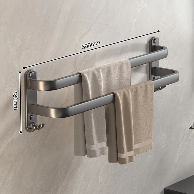 50Cm Wandgemonteerde Badkamer Handdoekhouder Handdoekhouder Ruimte Aluminium Doucheruimte Handdoekhanger Accessoires: YELLOW