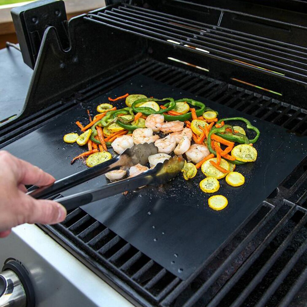 5 stk genanvendelige grillplader non-stick glasfiber ovnforing bagning varmebestandig madlavning grillmåtte hjemmekøkken nem rengøring fest