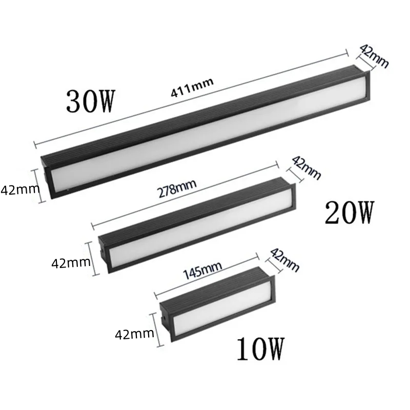 Foco empotrable LED regulable, barra de luz de línea de 10w, 20W, 30W, tira larga lineal creativa, luz empotrable para pasillo y sala de estar