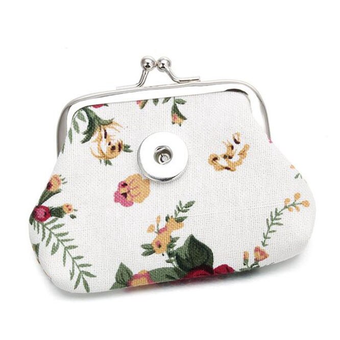 Snap Sieraden Portemonnees Bloem Portemonnee Pouch 18Mm Drukknoop Purse Bag Portefeuilles Fit 18Mm Snap Knoppen sieraden Kerst