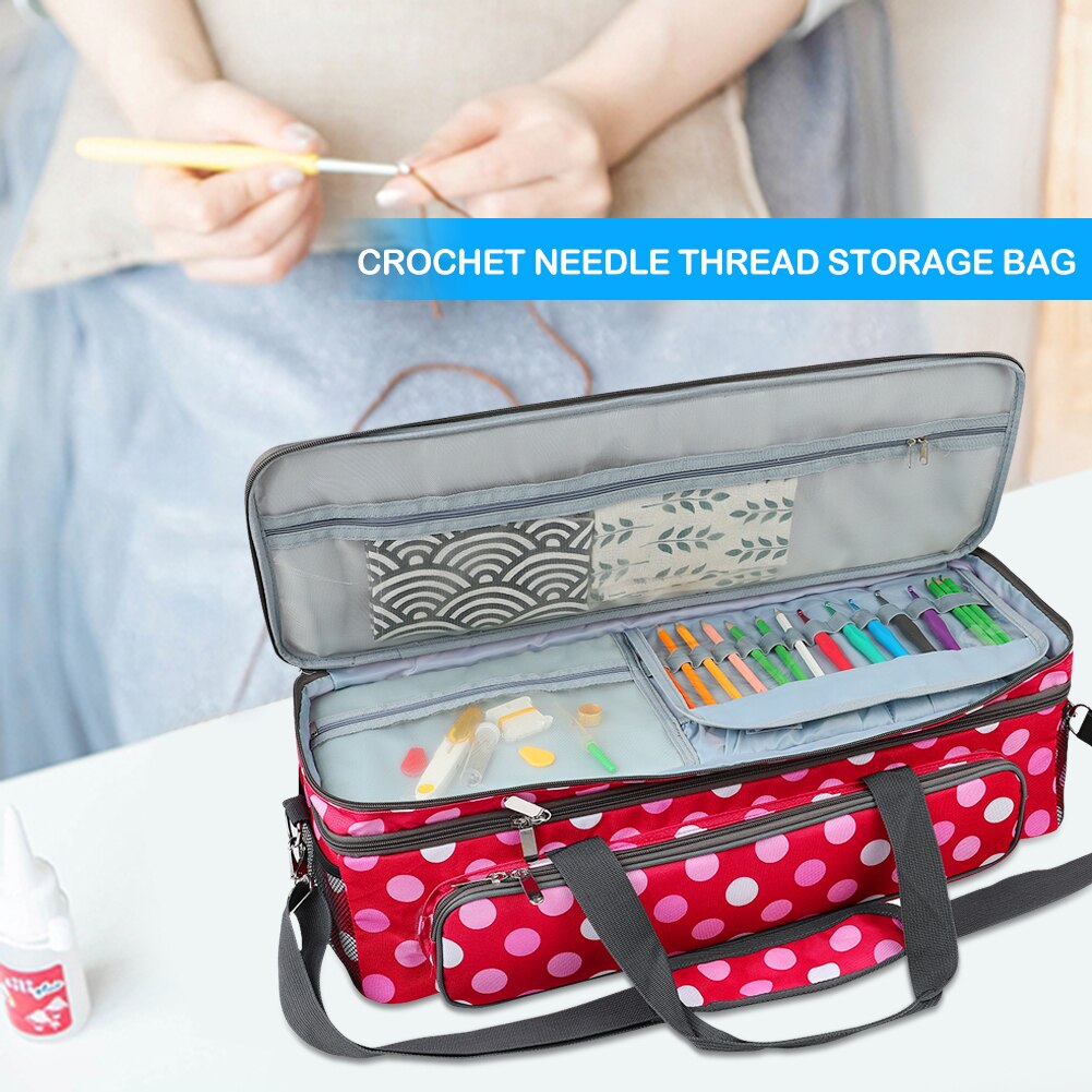 Embroidery Thread Storage Bag Large Capacity Knitting Crochet Hooks Organizer Thread Yarn Case Holder Sewing Tools Bag