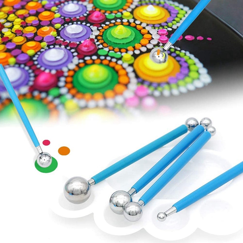 Mandala puntillo herramientas pintura Kits de herramienta pinceles pintura bandeja para pintura rocas para colorear dibujo y suministros de arte