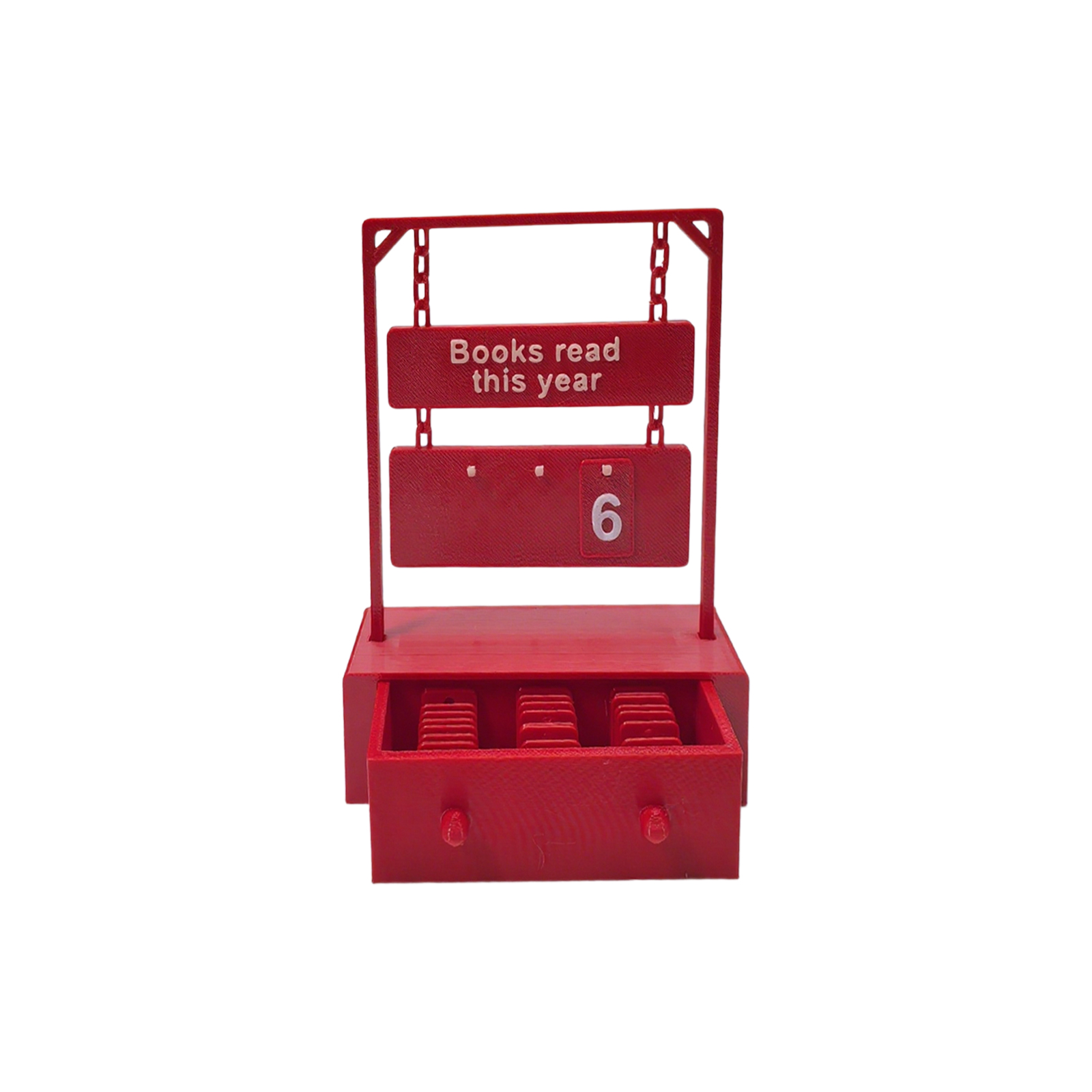 Manual Rotation Easy Update Hanging Book Counter With Digital Storage Suitable For Classrooms Libraries And Reading Challenges: Red