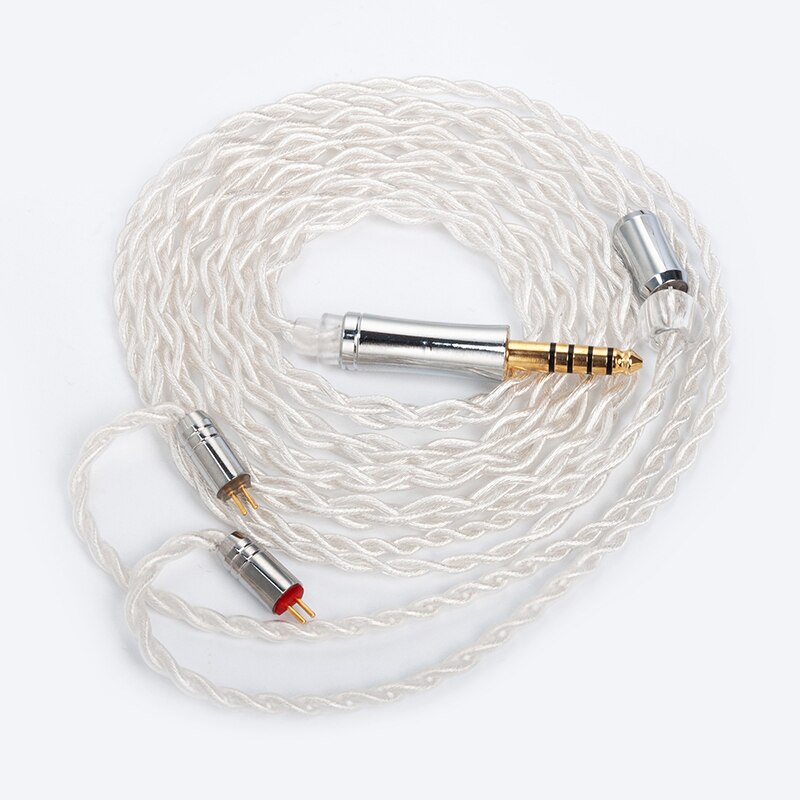 TRI Through 4 Core High purity 5N Single Crystal Copper winding cable 2pin/MMCX/QDC/TFZ with 2.5/3.5/4.4 Connector KS2: 2 pin 4.4mm